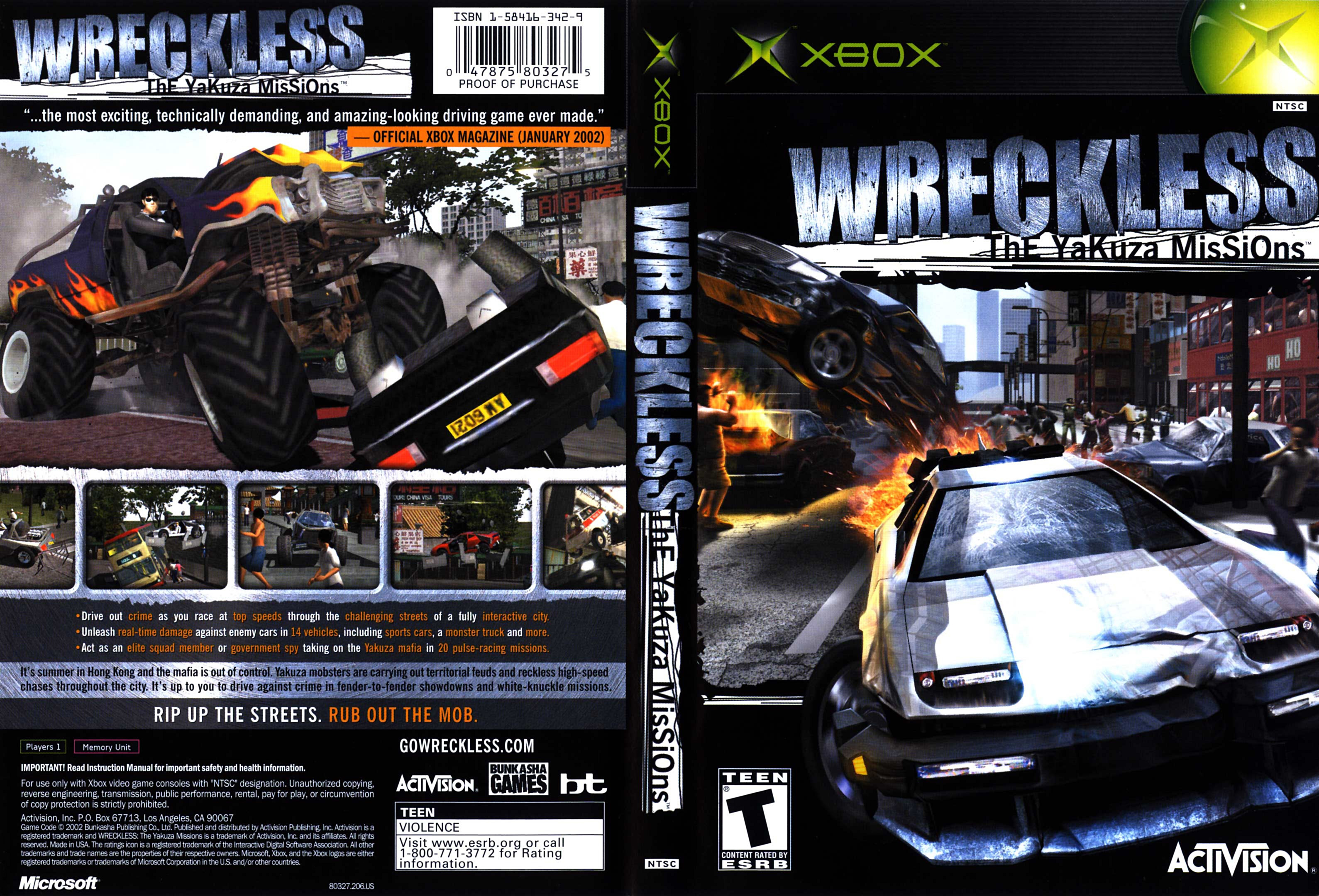 Microsoft Xbox - Wreckless: The Yakuza Missions